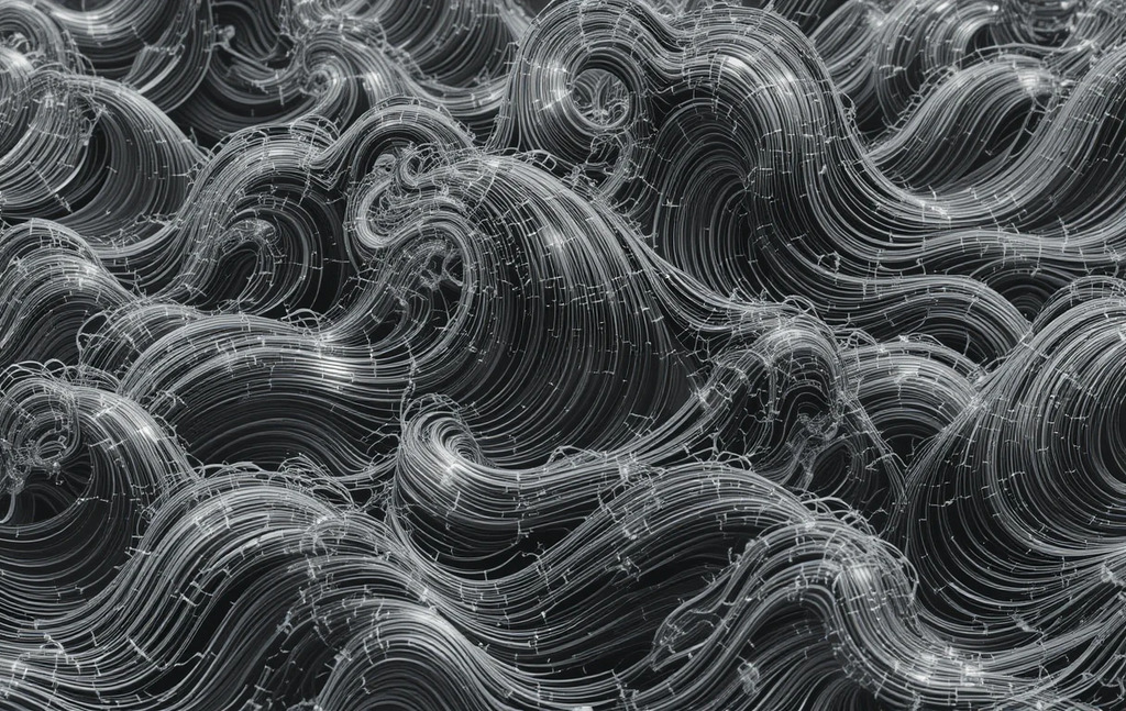 The branching, smoky structures resemble neurons in a dark field