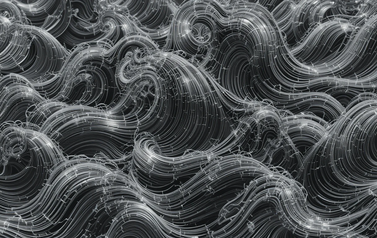 The branching, smoky structures resemble neurons in a dark field