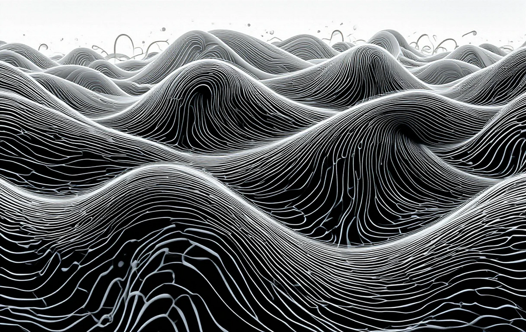 The branching, smoky structures resemble neurons in a dark field