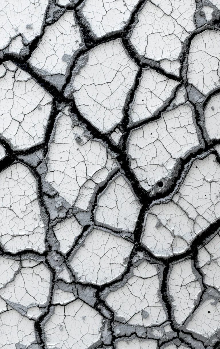 The dry, cracked ground texture