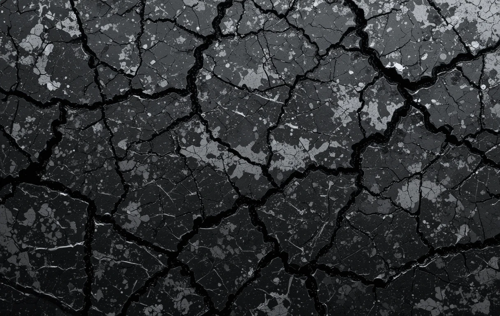 The dry, cracked ground texture