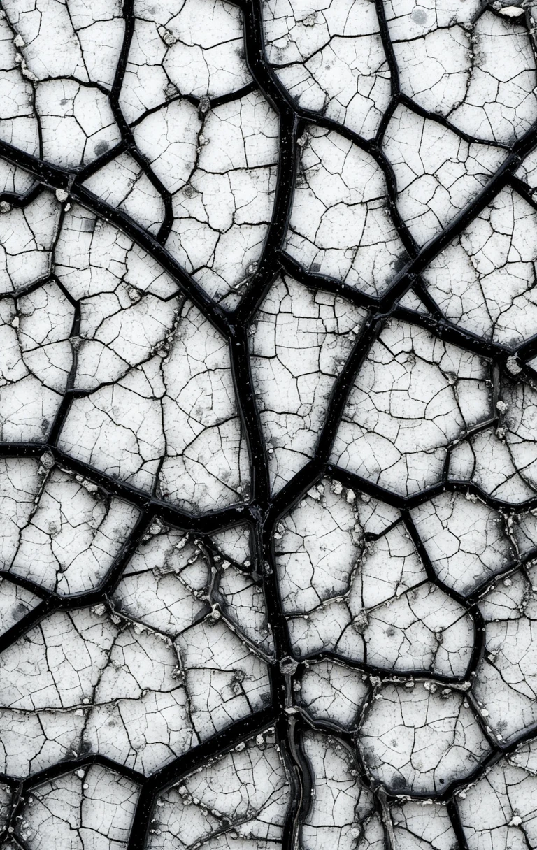 The dry, cracked ground texture