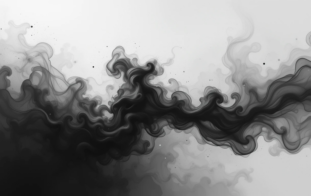 The swirling smoke forming a dragon-like shape