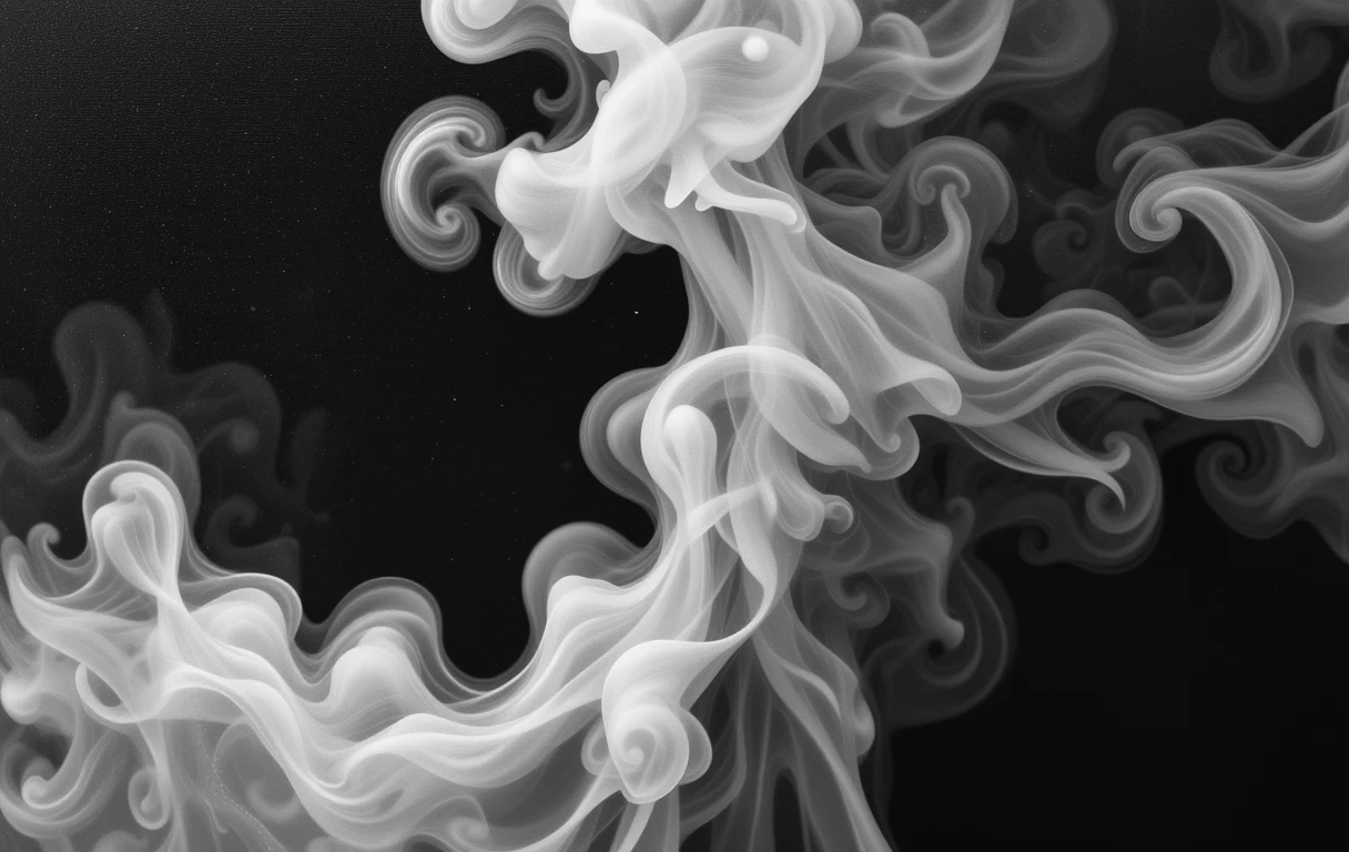 The swirling smoke forming a dragon-like shape