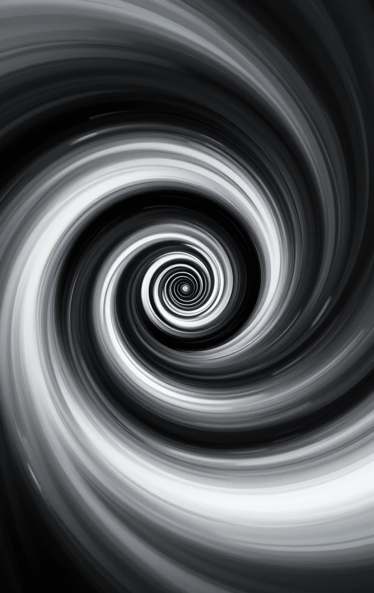 Hypnotic black-and-white spiralInfinite Vortex