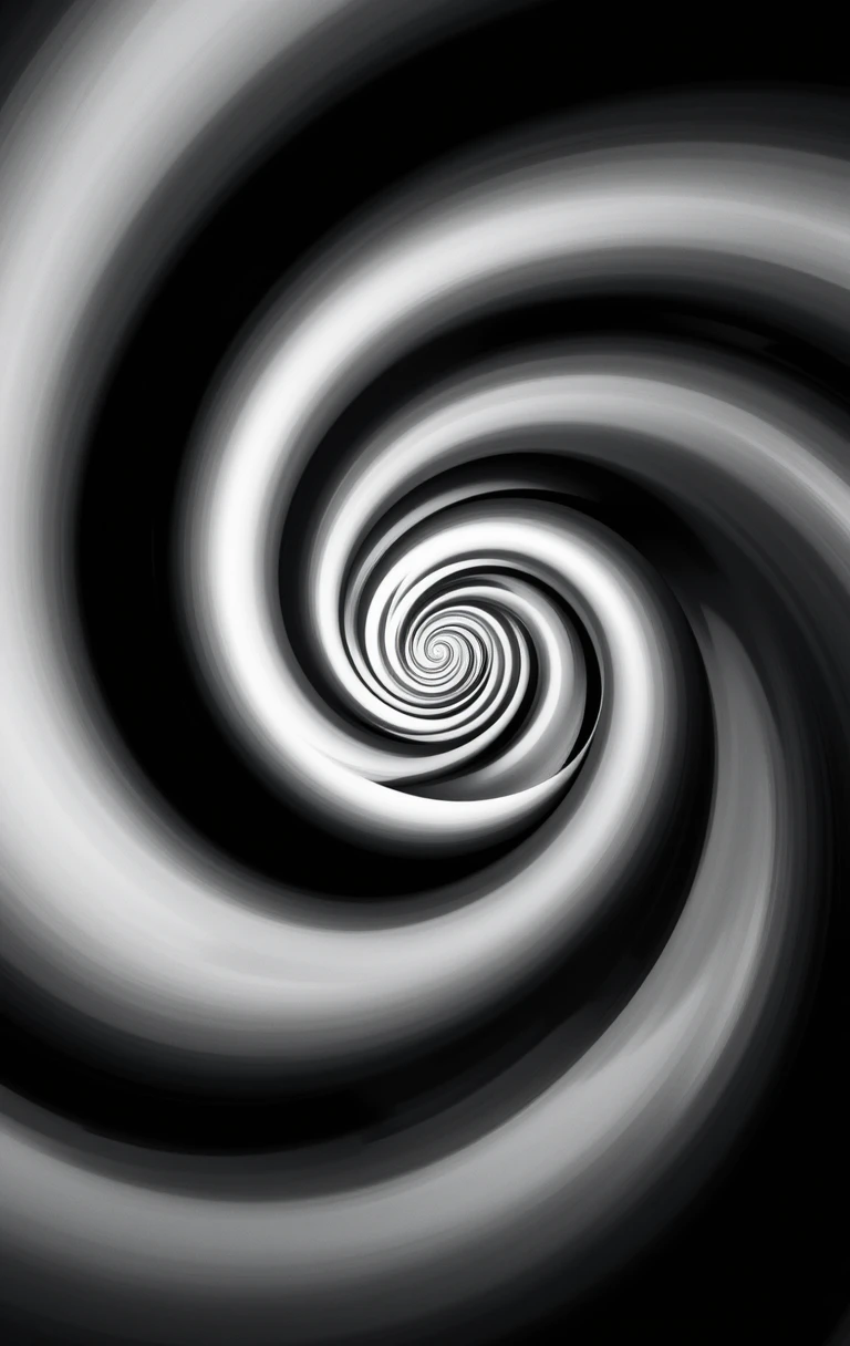 Hypnotic black-and-white spiralInfinite Vortex
