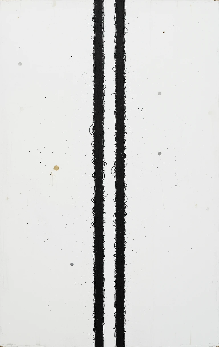 Two thick vertical black textured linesDual Abyss