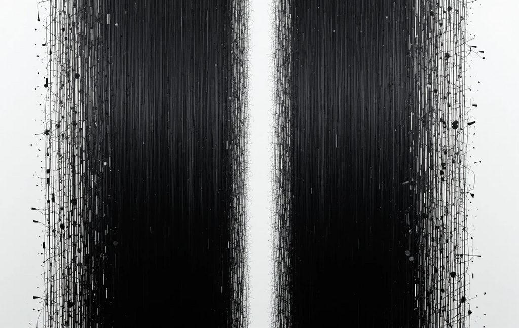 Two thick vertical black textured linesDual Abyss