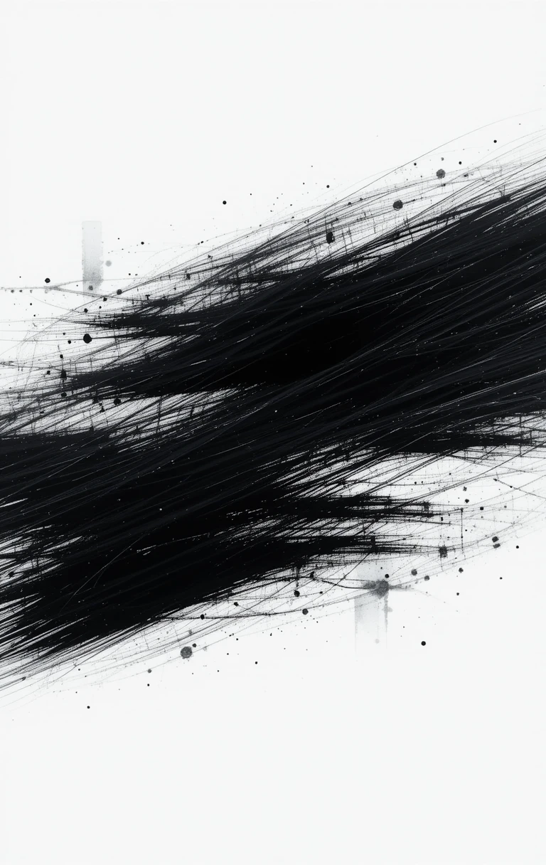 Horizontal black layered brushstrokes with splatters Outrenoir Horizon
