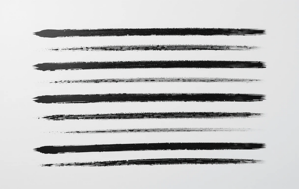 Horizontal black layered brushstrokes with splatters Outrenoir Horizon