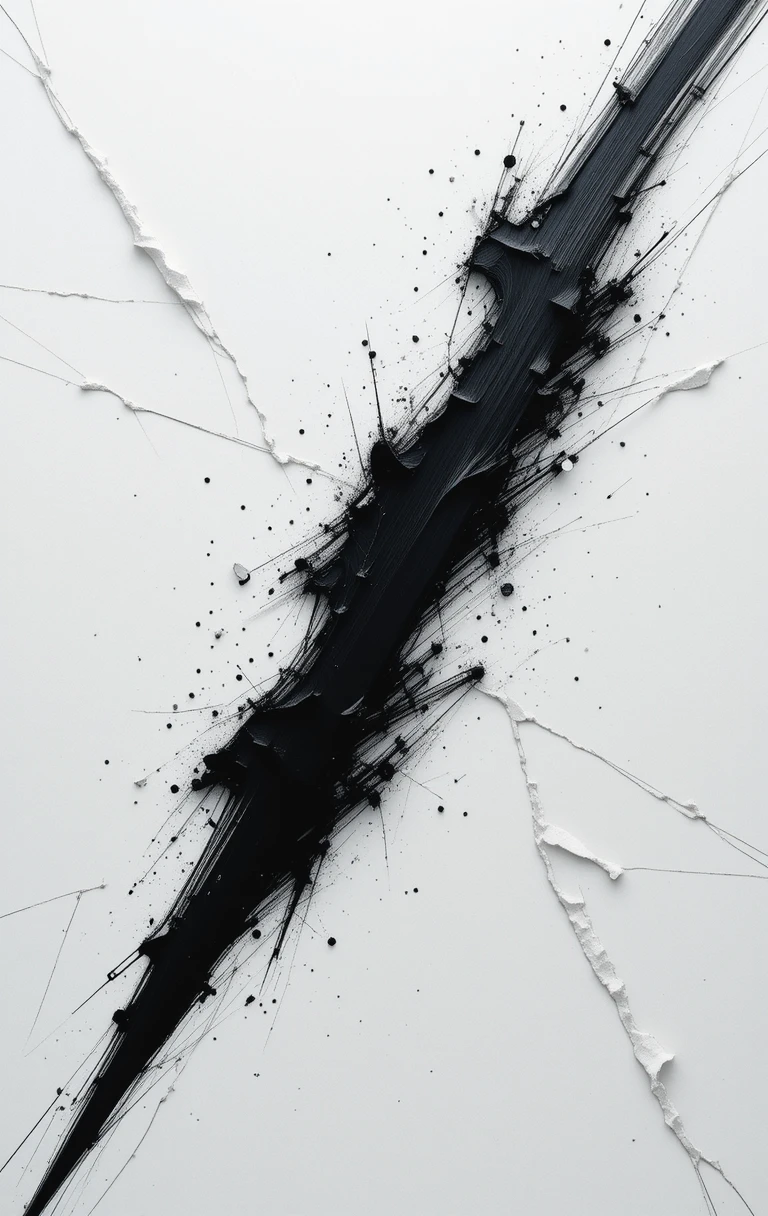 The explosive black paint splatter