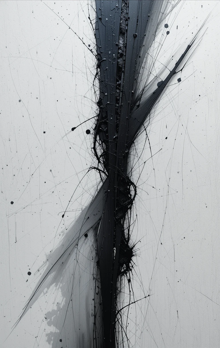 The explosive black paint splatter