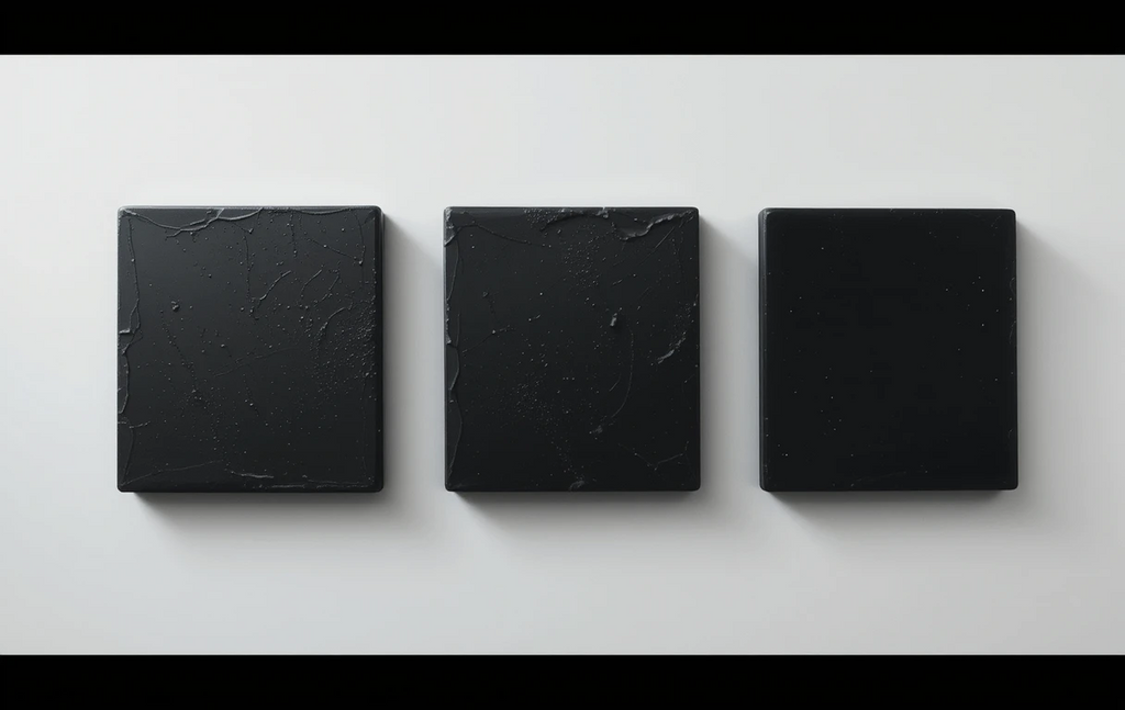 The framed piece with three small squares