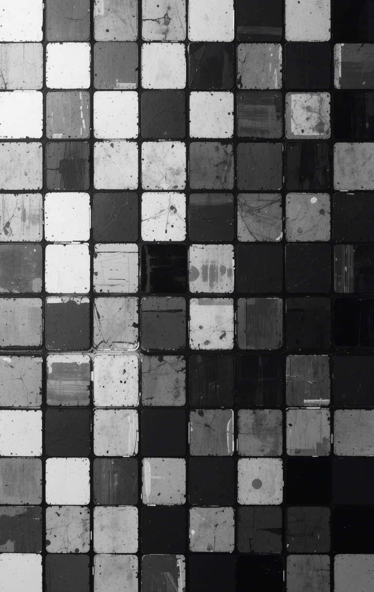 The grid of worn, scratched squares