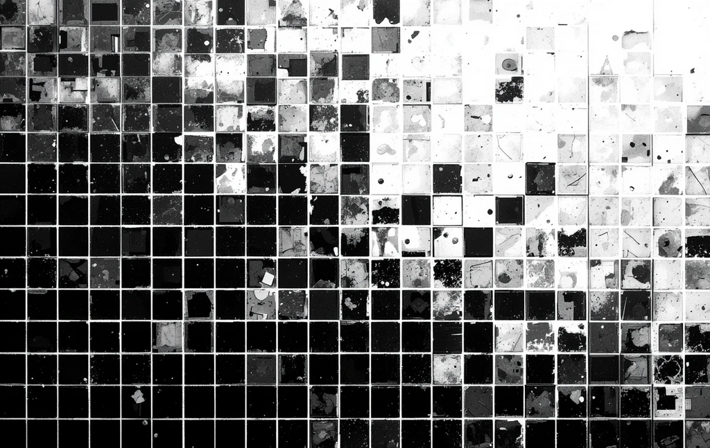The grid of worn, scratched squares