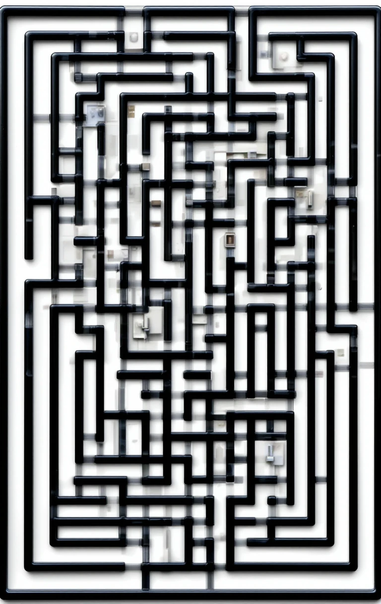 The complex 3D black maze