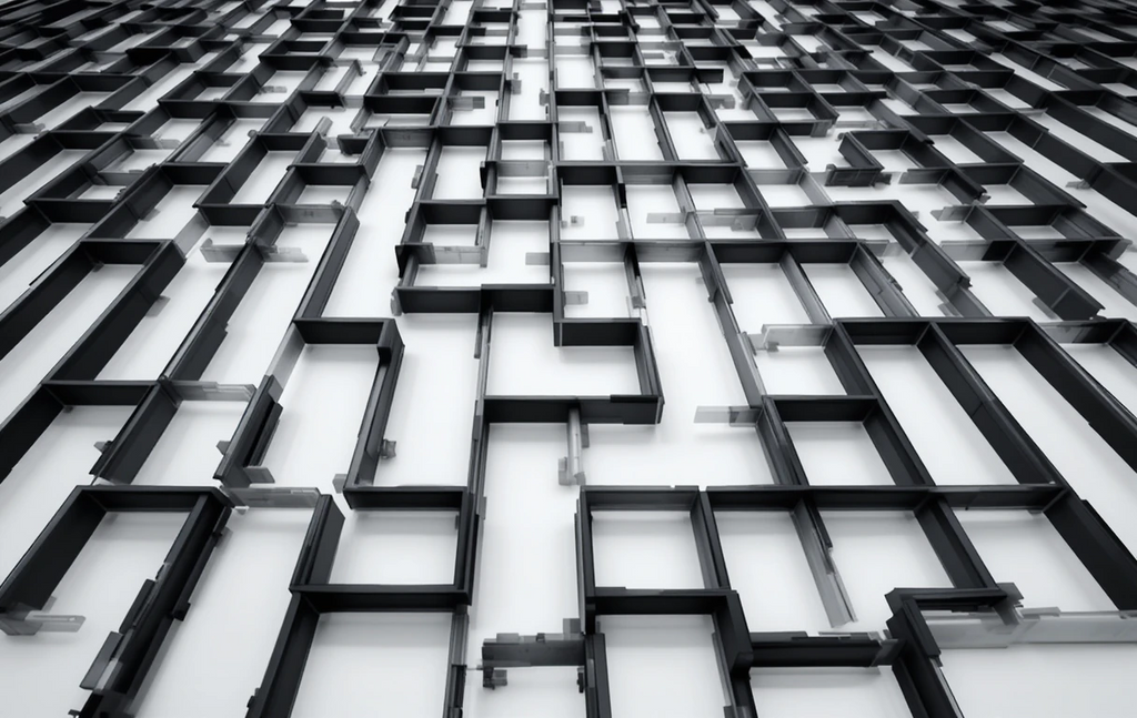 The complex 3D black maze