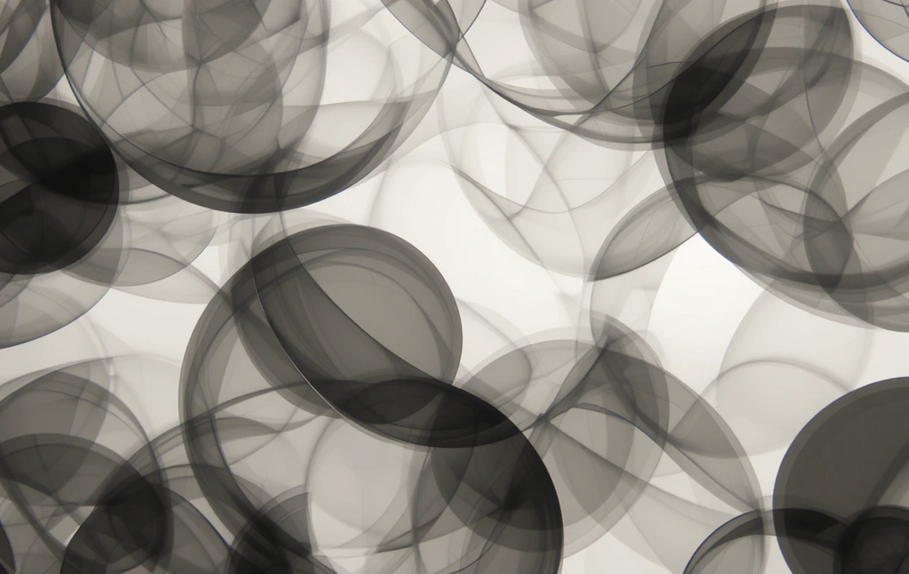 The overlapping translucent circles/bubbles