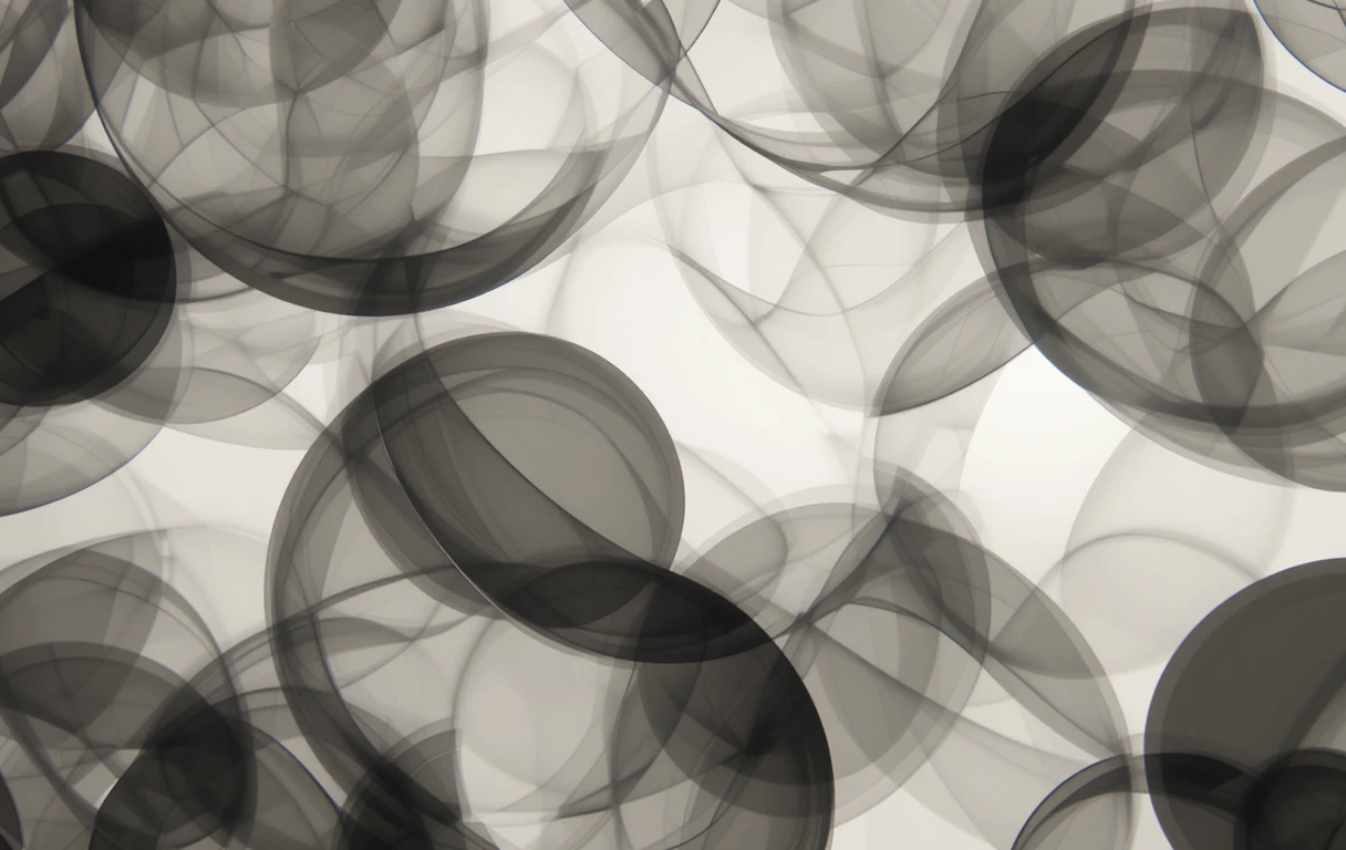The overlapping translucent circles/bubbles