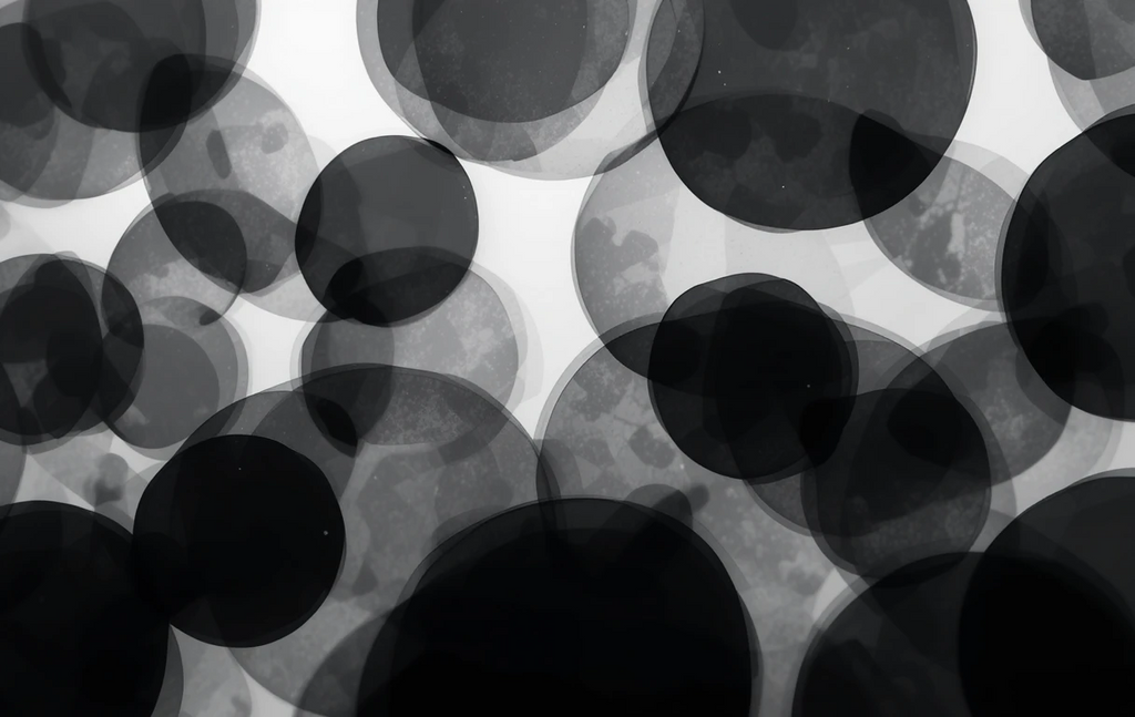 The overlapping translucent circles/bubbles