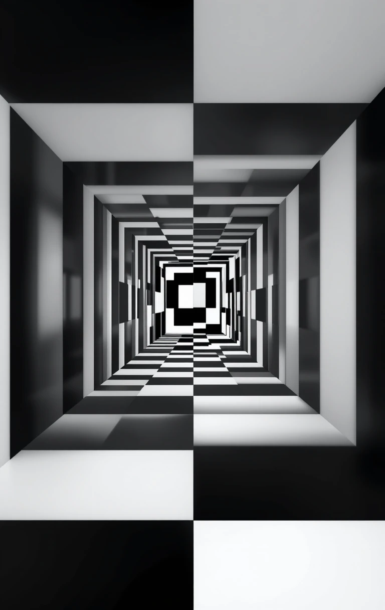 The perspective tunnel with repeating arches