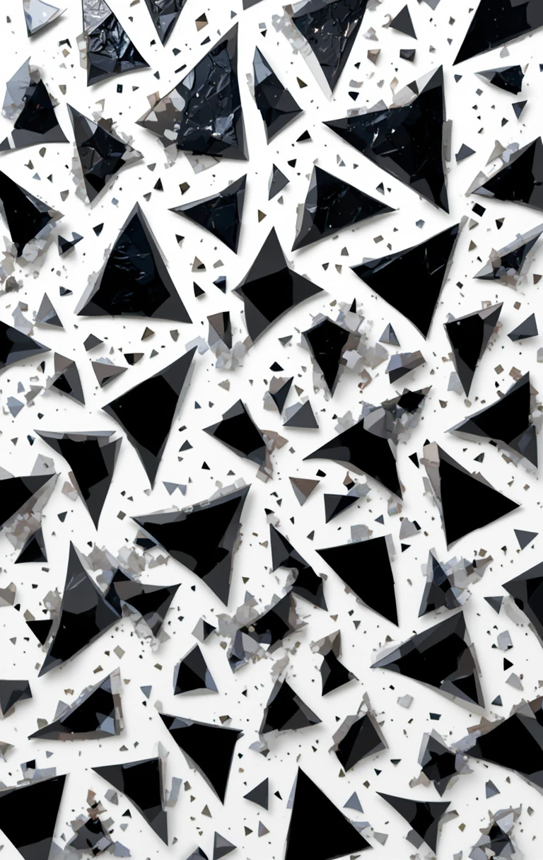 The scattered black triangular shards