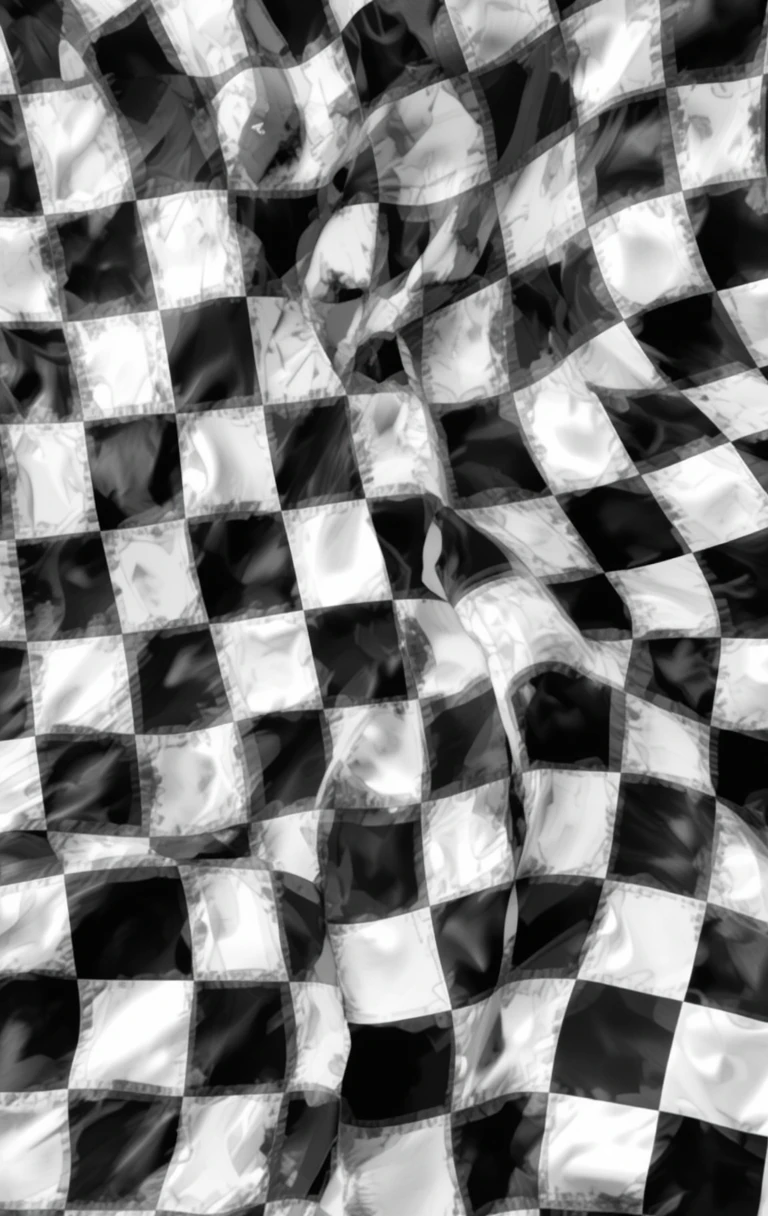 The wavy checkered flag fabric texture