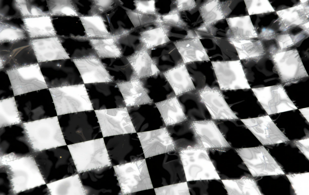 The wavy checkered flag fabric texture