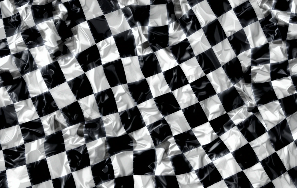 The wavy checkered flag fabric texture