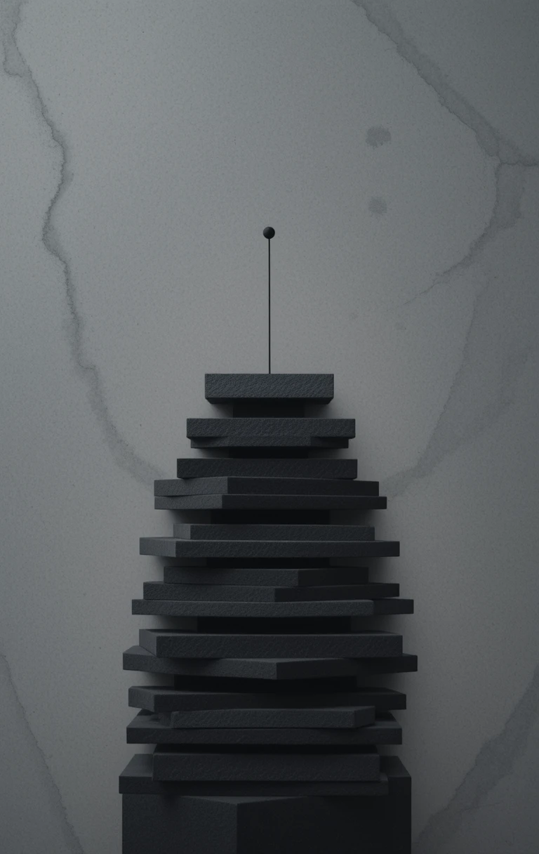 The dark stacked stone pyramid steps