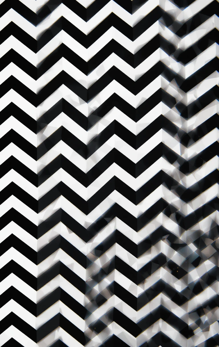 Highlights the bold zigzag stripes with crystalline distortion.