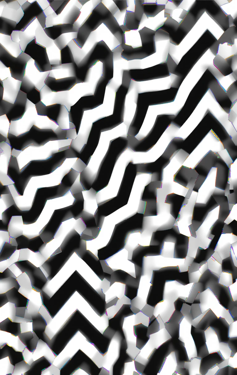 Highlights the bold zigzag stripes with crystalline distortion.