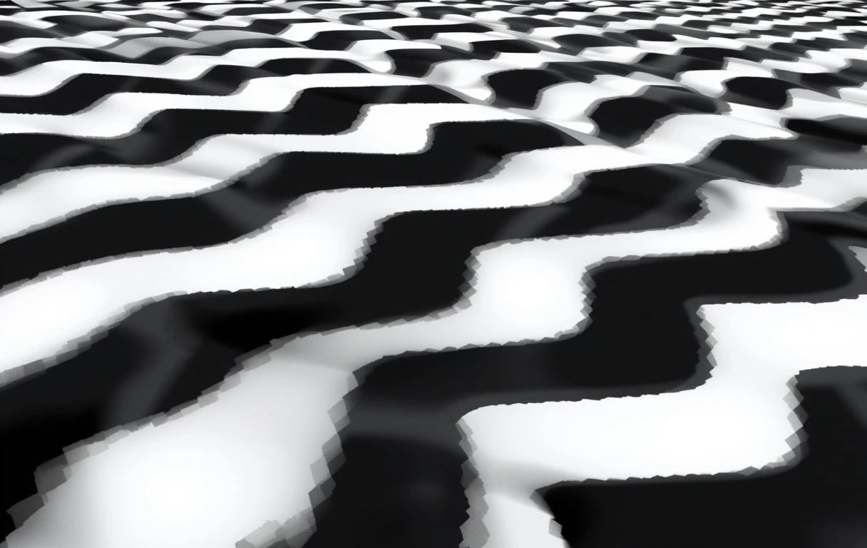 Highlights the bold zigzag stripes with crystalline distortion.