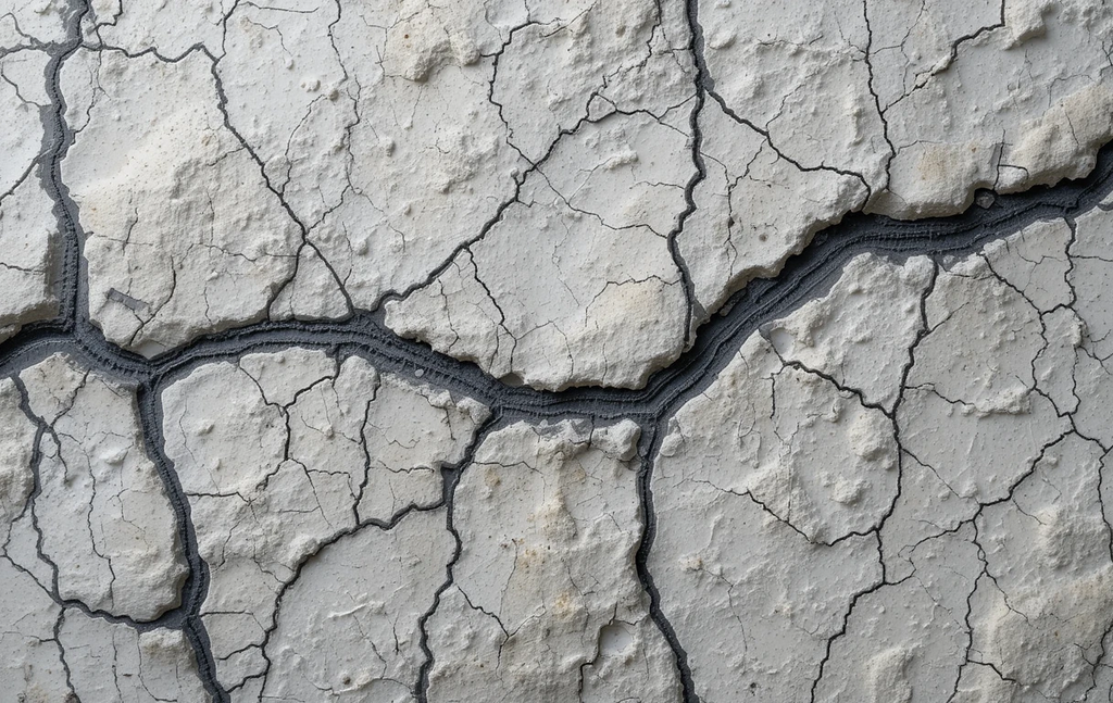 Reflects the deep cracks and raised, dried-mud-like texture.