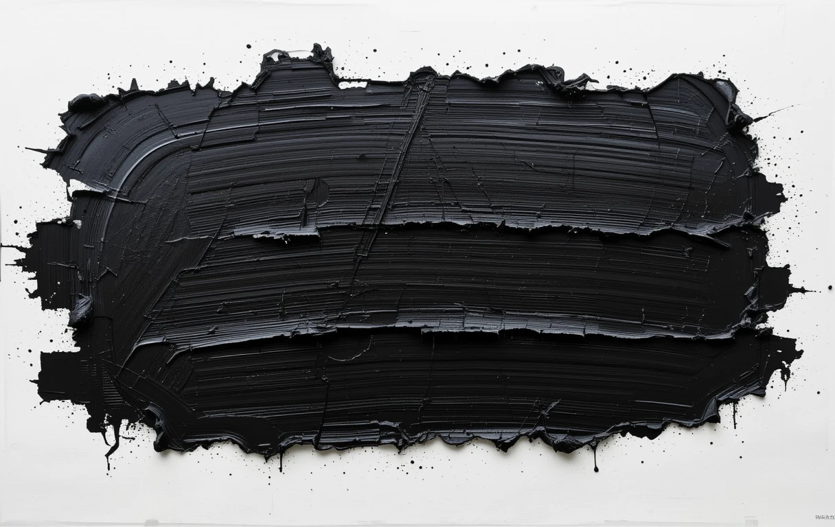 Inspired by the thick, dripping paint split between black and white halves.