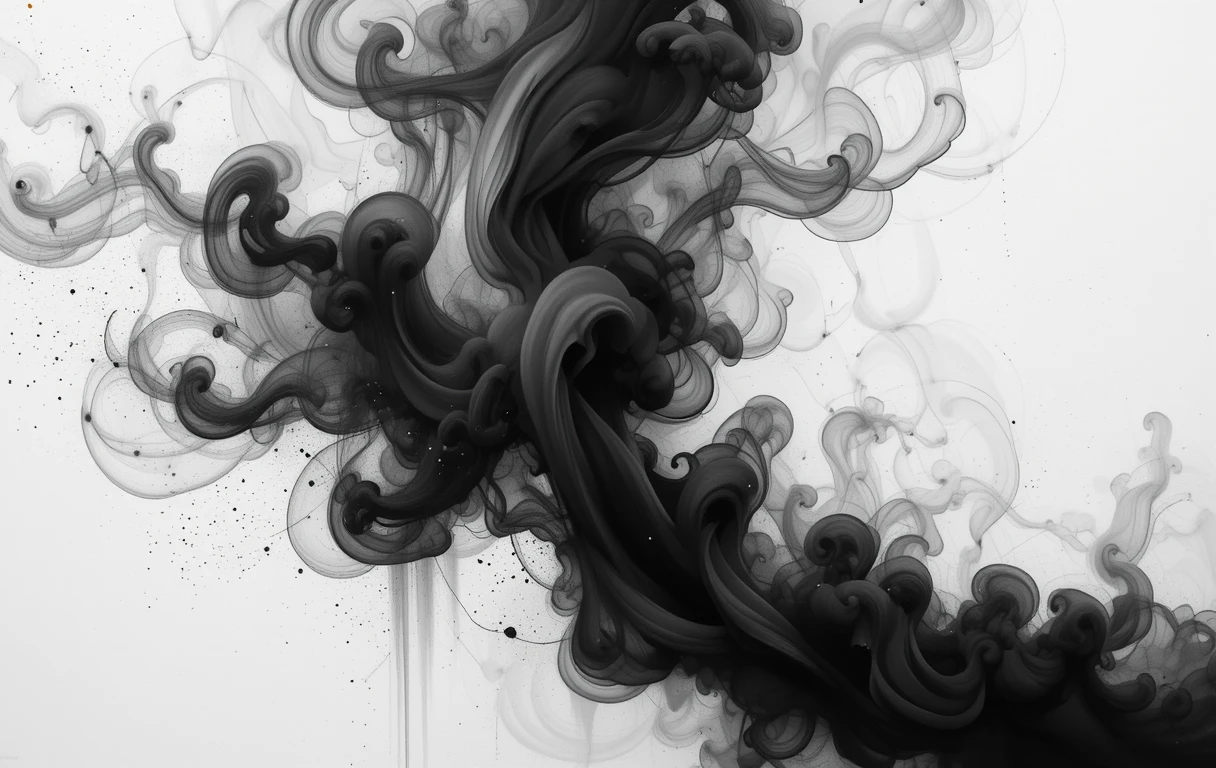 Captures the swirling, fluid smoke-like forms with organic curls.