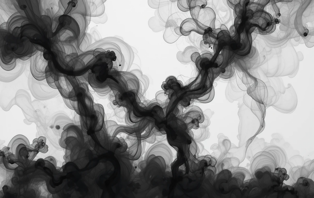 Captures the swirling, fluid smoke-like forms with organic curls.