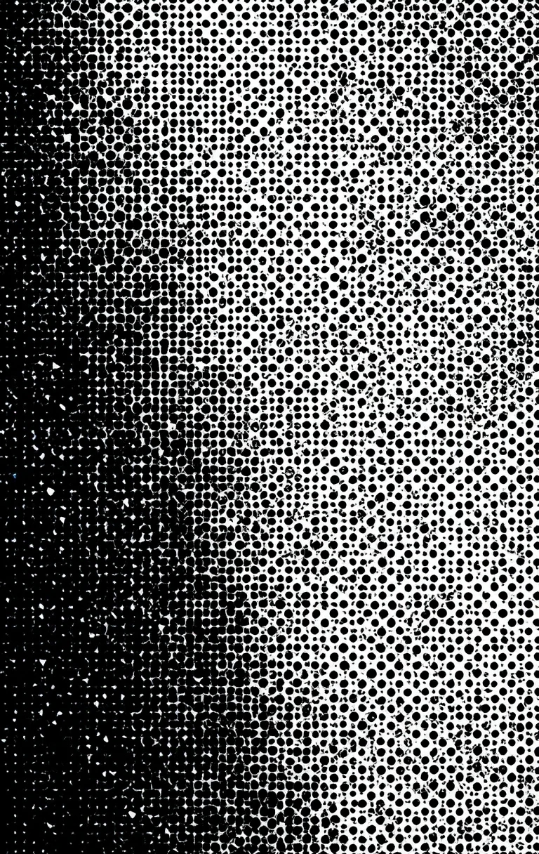 Describes the dotted halftone fade from dense black to sparse white.