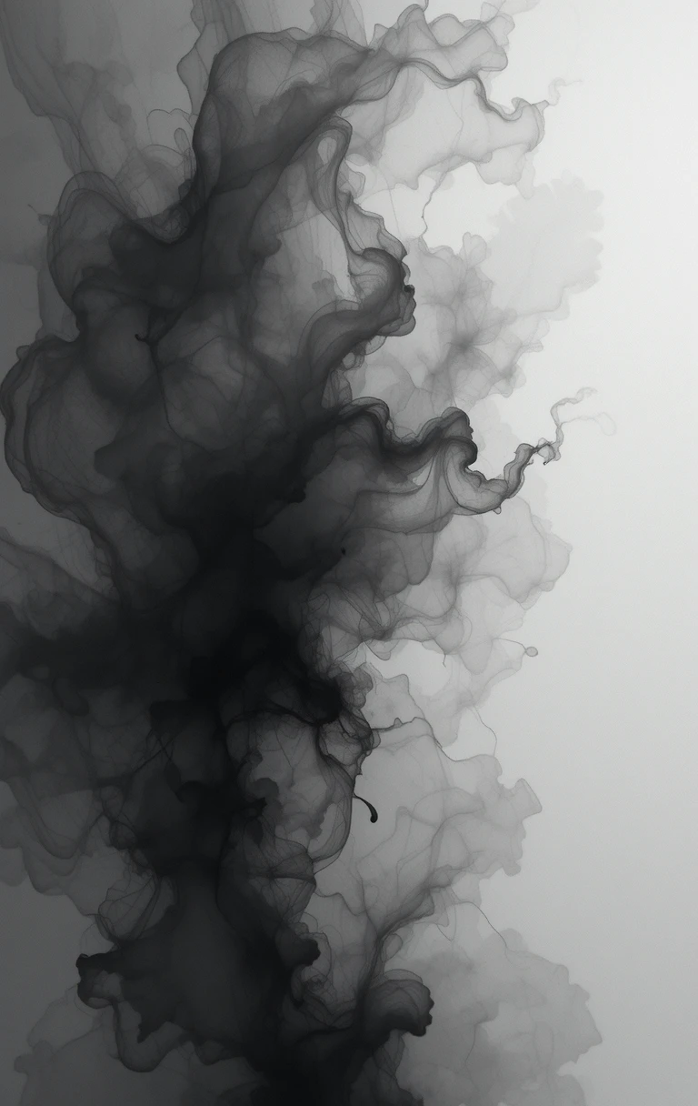 Evokes the tree-like branching veins emerging from clouds of ink.