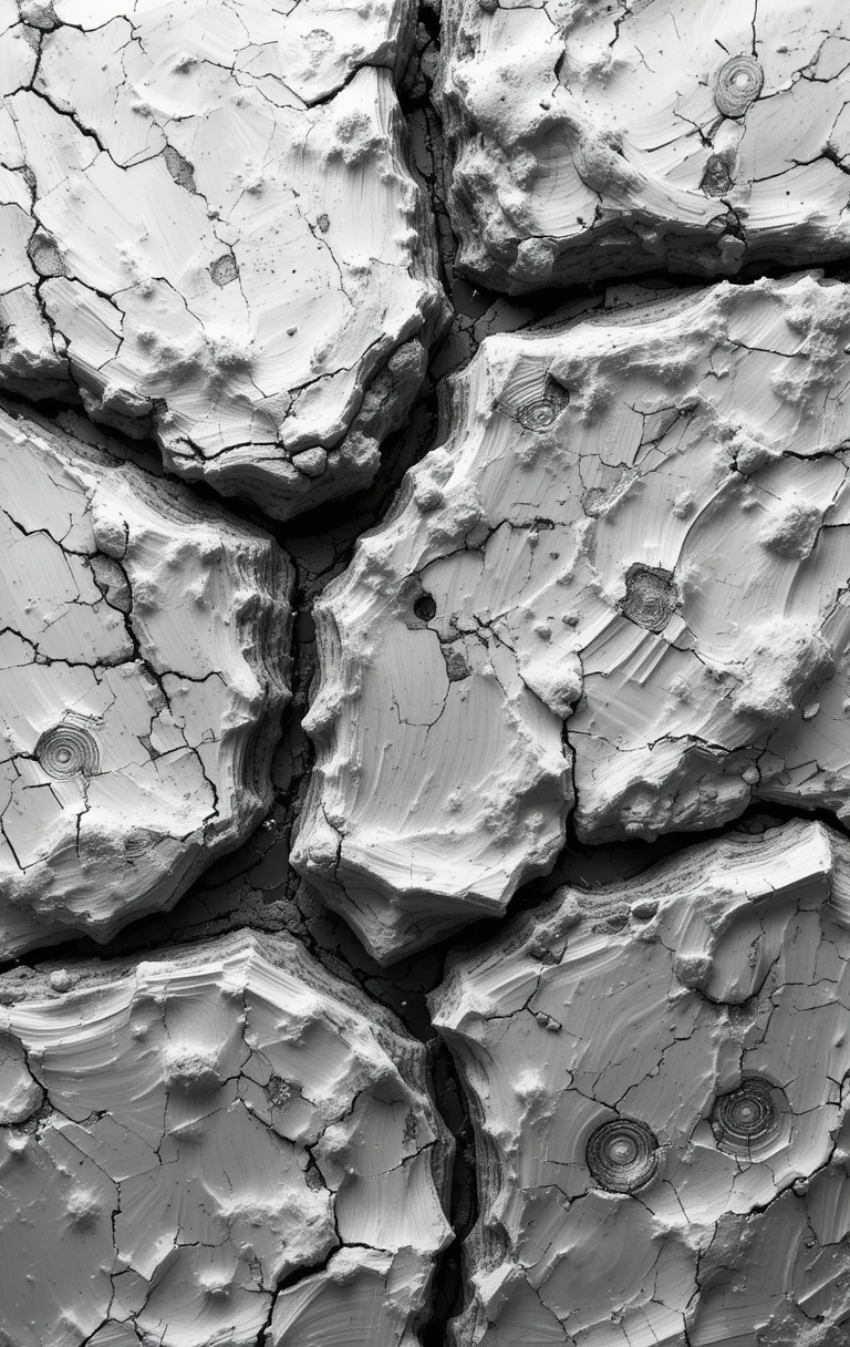 The cracked, textured mud/earth surface