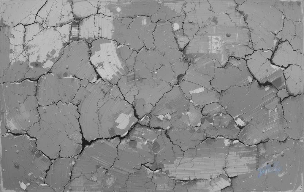 The cracked, textured mud/earth surface