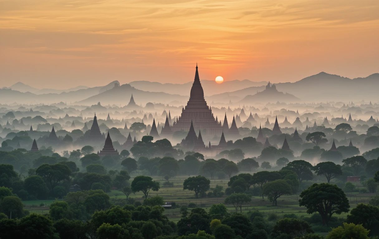 Bagan Temples at Sunrise