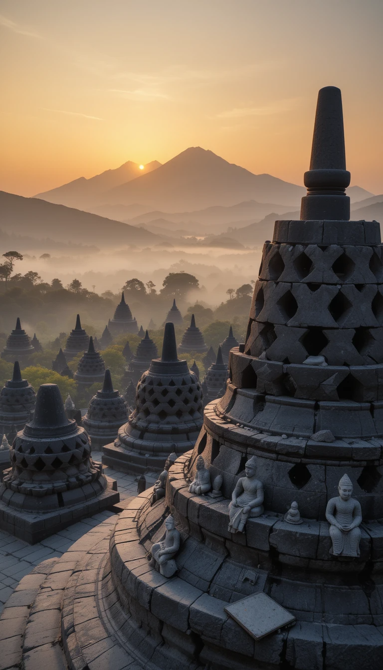 Borobudur Sunrise Stupas