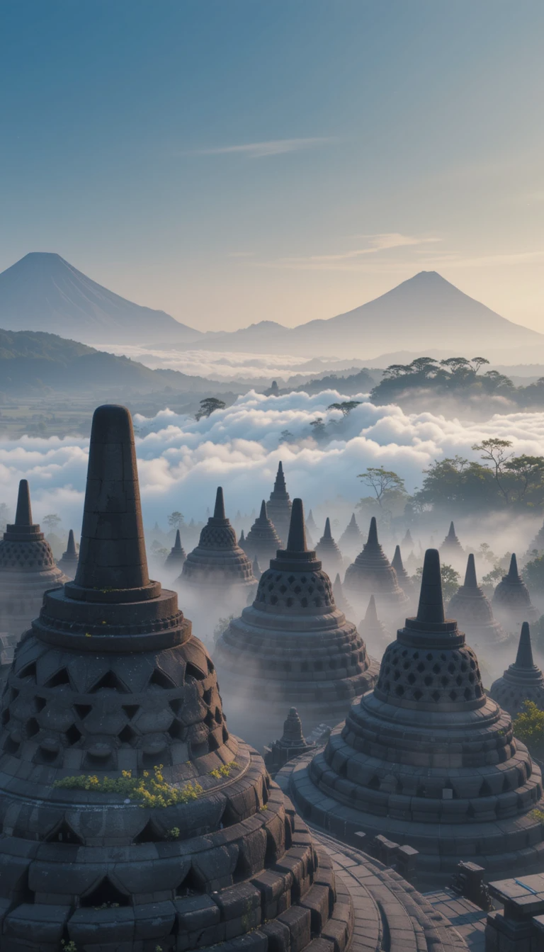 Borobudur Sunrise Stupas