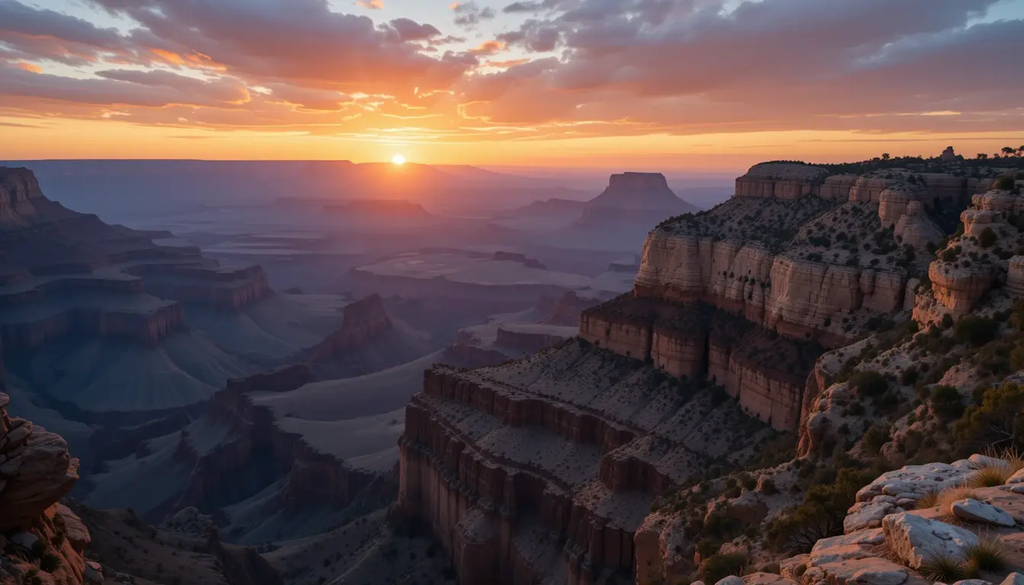 Dramatic Grand Canyon Sunset with Hiker My Store