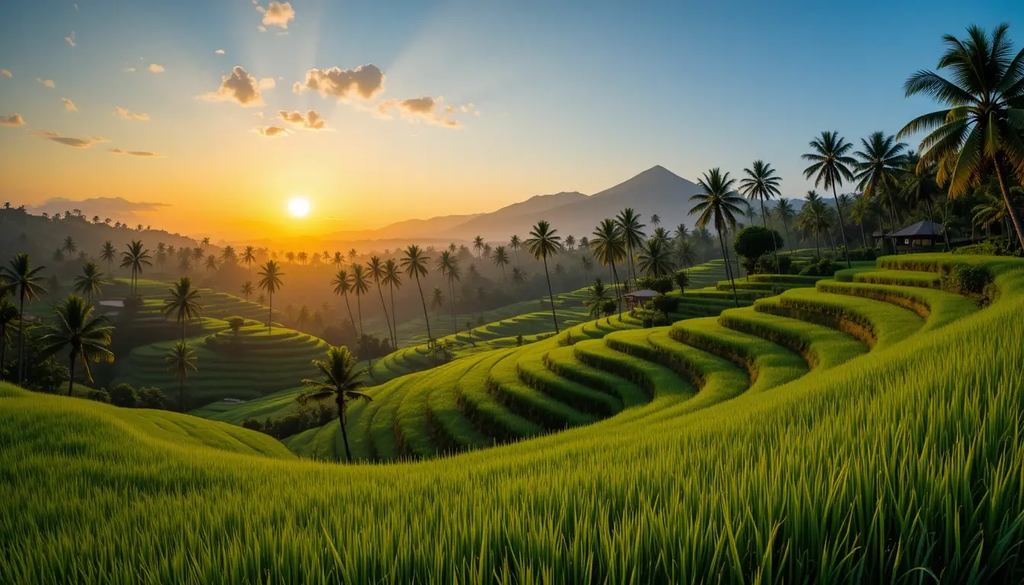 Sunrise Over Rice Terraces and Palms My Store