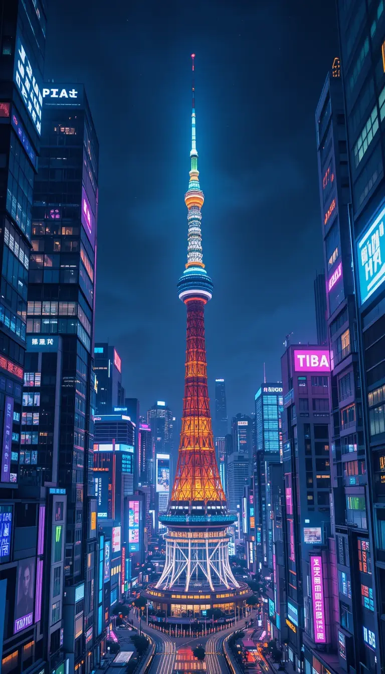Tokyo Cityscape at Night with Tokyo Tower My Store