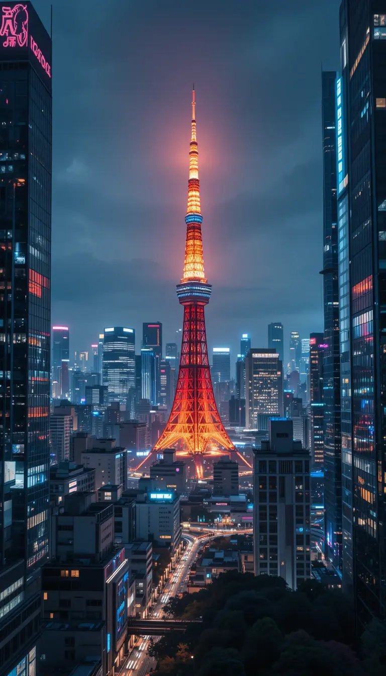 Tokyo Cityscape at Night with Tokyo Tower My Store