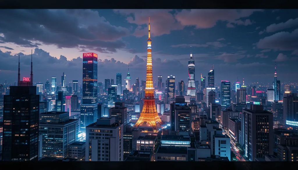Tokyo Cityscape at Night with Tokyo Tower My Store