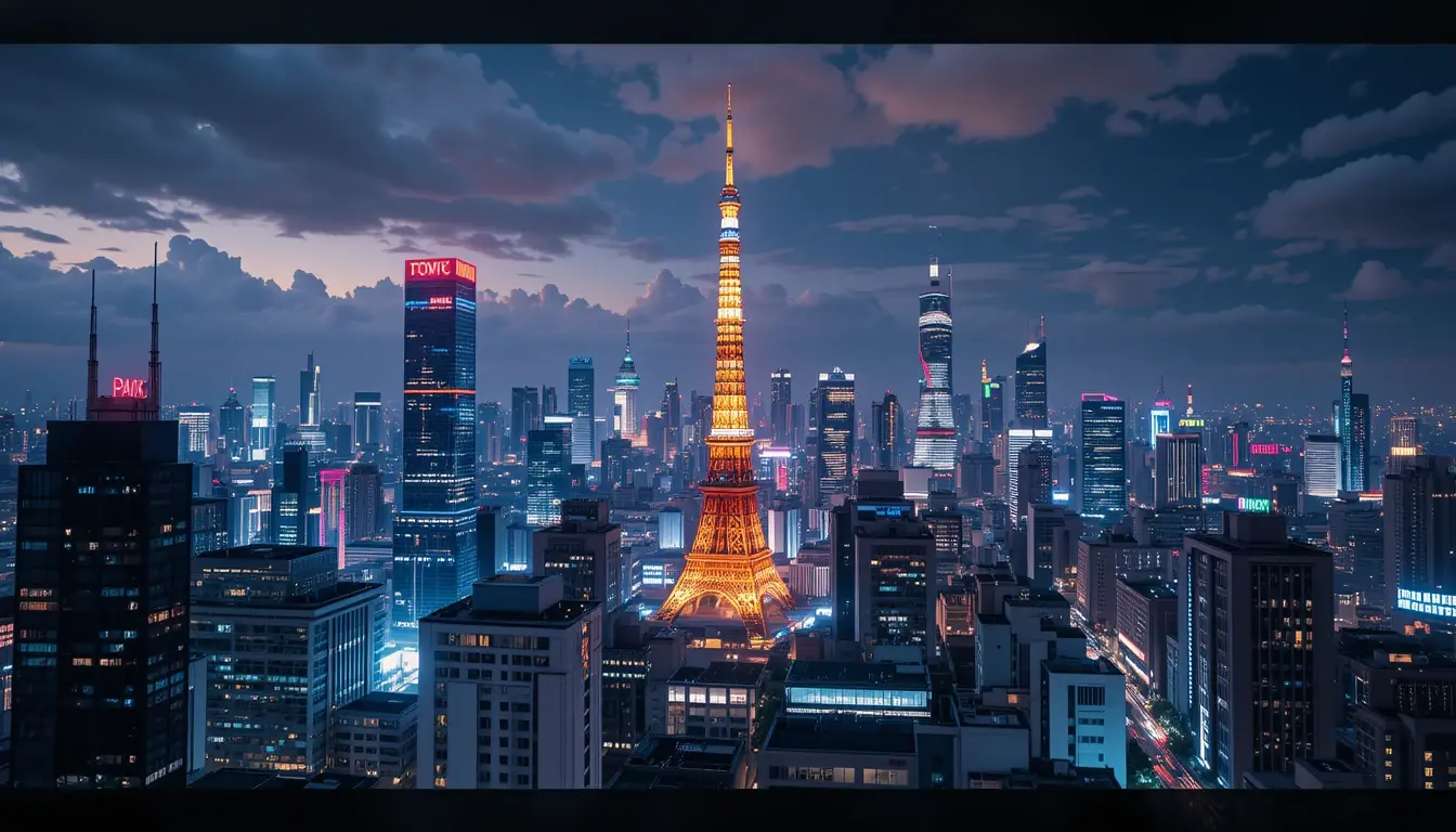 Tokyo Cityscape at Night with Tokyo Tower My Store